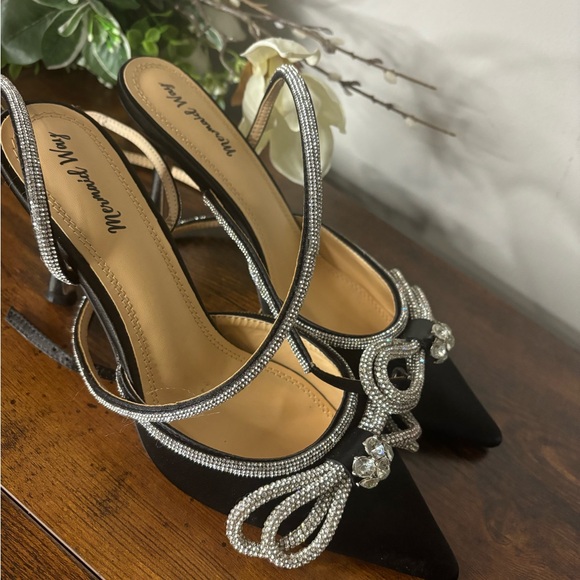 Sugarcoat Diamante Double Bow Satin Heels Size 9 - Picture 3 of 8